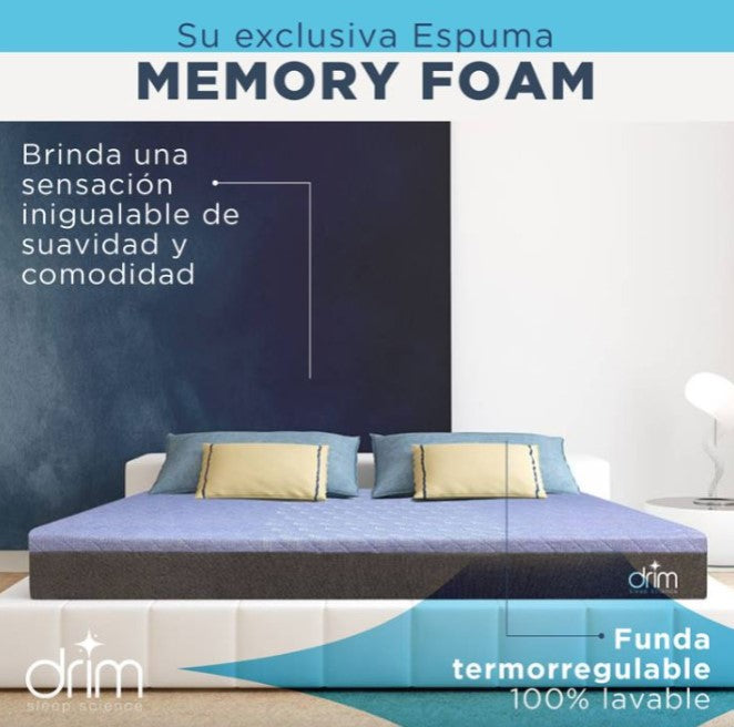 KIT Colchón Matrimonial Memory Foam en Caja + Masajeador Eléctrico PowerLegs by PowerFit