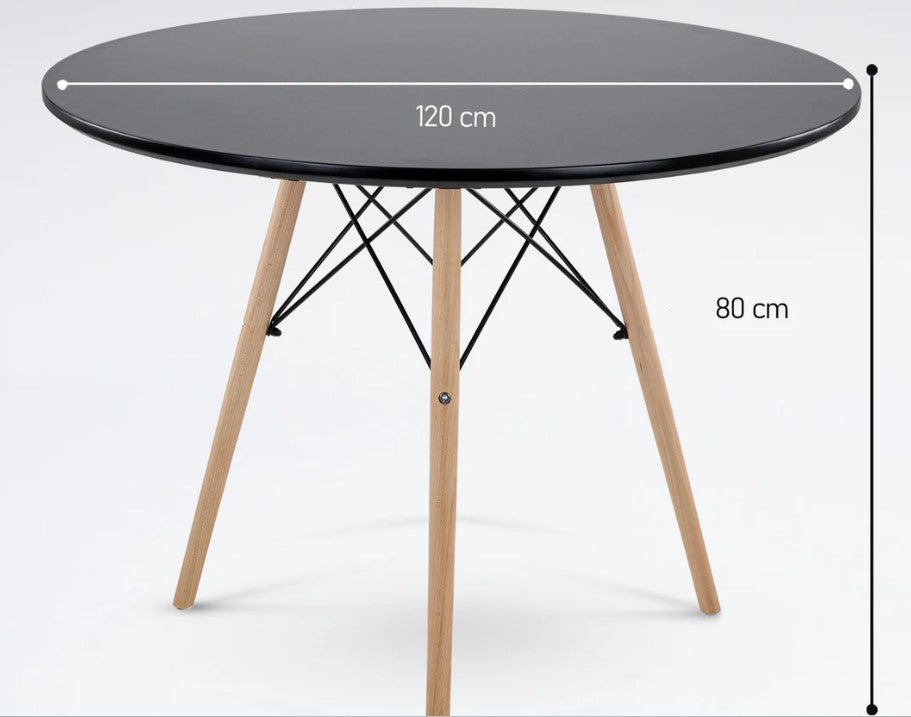 Mesa Redonda Elegante para el Hogar - Color Negro