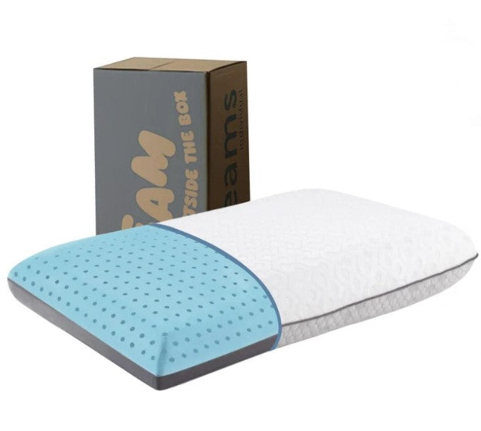 Set de Colchon Matrimonial Blanco De Alta Densidad, Antiacaros e Hipoalergenico Kingshouse+ Almohadas Memory Foam 2 En 1 Bluecooling Gel y Graphite Carbon