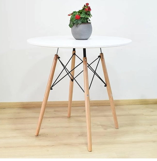 Mesa Redonda Elegante para el Hogar - Color Blanco