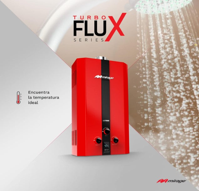 Calentador de Agua Serie Flux 10L Gas Natural Color Rojo Mirage MK