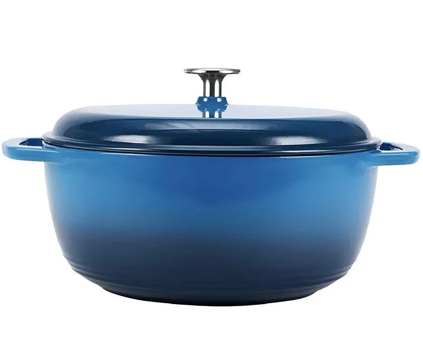 Olla De Hierro Fundido Esmalatado De 4.25 Litros Color Azul Cinnamon Home