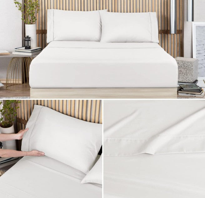 Sabana microfibra blanco esquimal