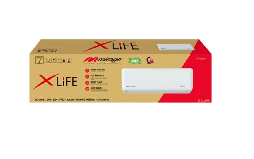 Aire Acondicionado Minisplit Mirage Xlife Frío-Calor On/Off 24000 BTU´S 230V Mirage MK
