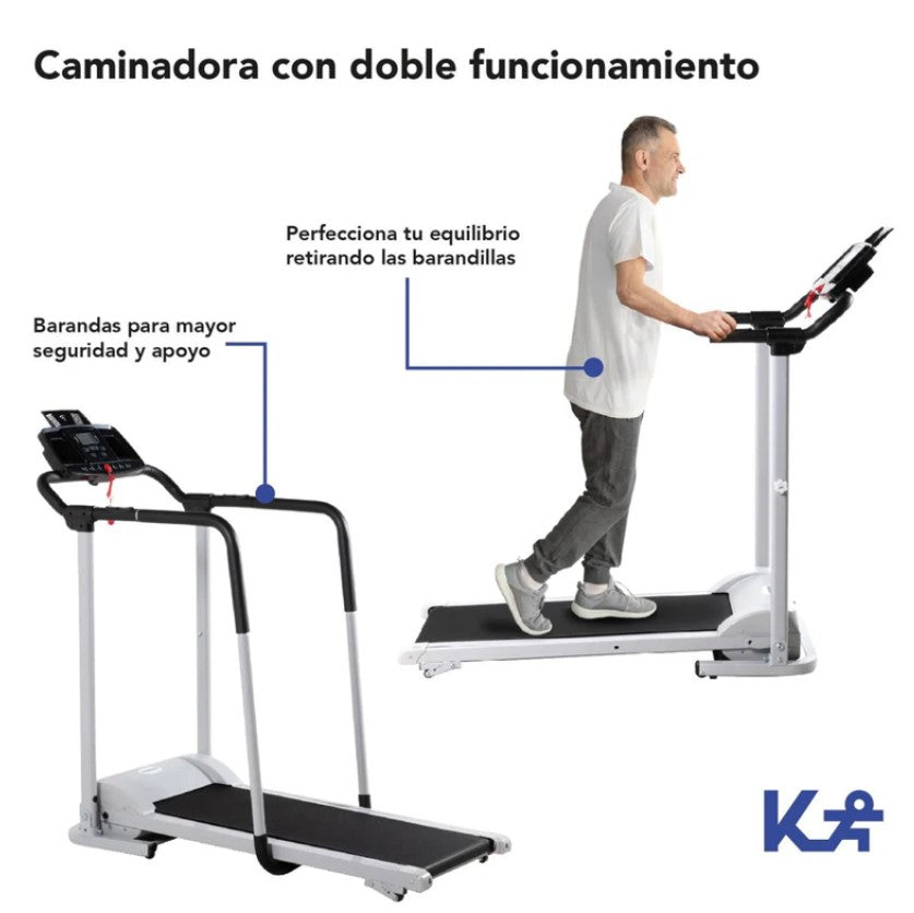 Caminadora Eléctrica Con Barandas De Seguridad Plegable 2 Hp