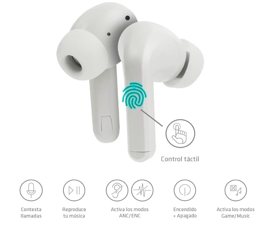 Audífonos Inalámbricos True Wireless | Billboard Soul anc/enc | Cancelacion de ruido Gris