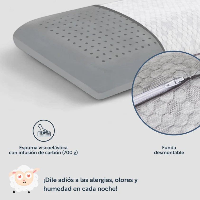 Colchón Matrimonial Memory Foam + Almohadas Carbón
