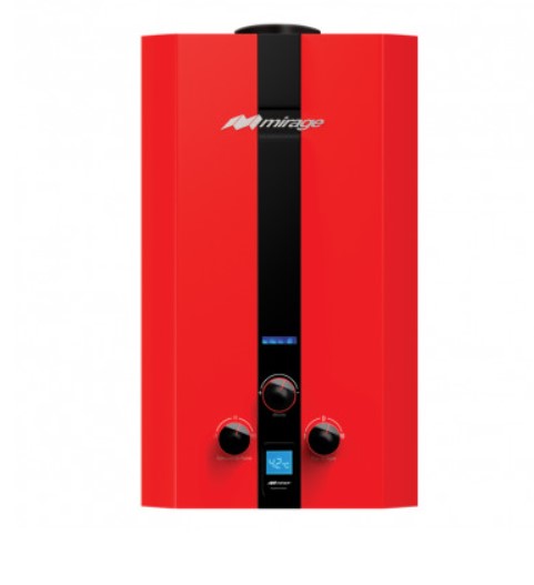 Calentador De Agua Flux 10L Gas Lp Rojo Mirage MK