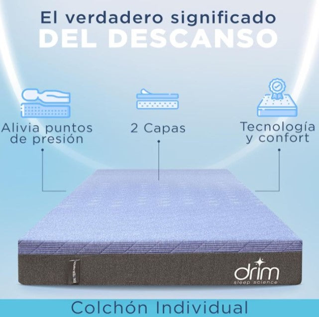 COMBO Colchón Individual Memory Foam + Almohada Cervical Memory
