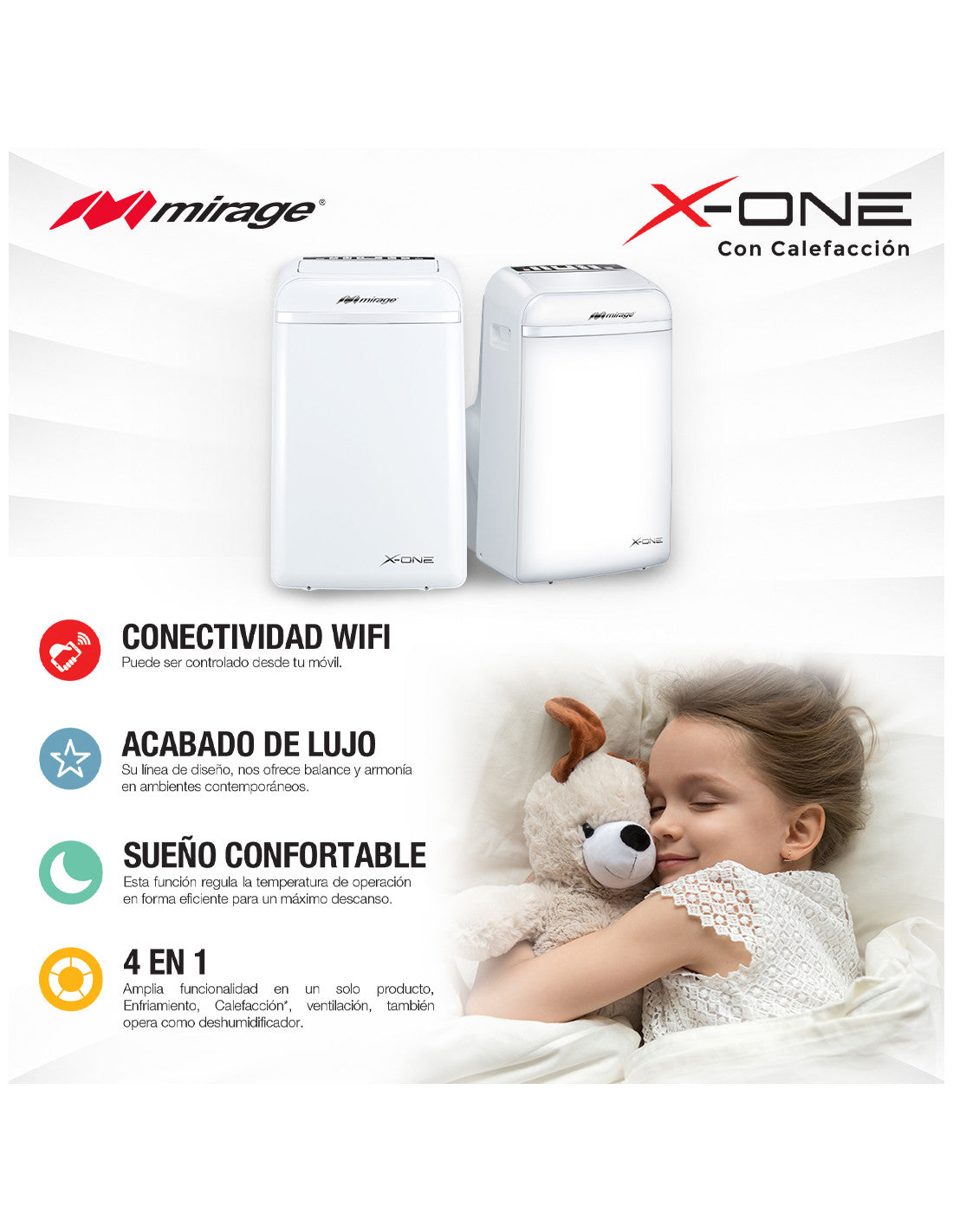 Aire Acondicionado Portatil Mirage X-One MAPS1411H blanco 127v
