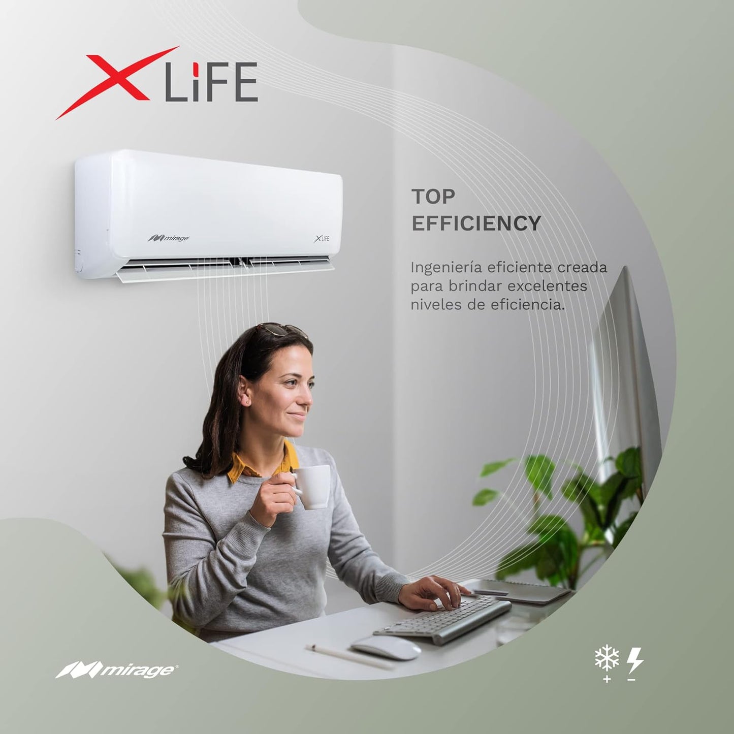 Aire acondicionado Minisplit Mirage X Life CLF120H 12.000 Btu 110V blanco