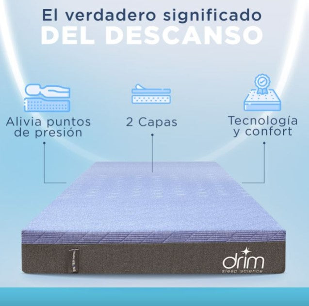 COMBO Colchón Queen Size Memory Foam + Almohada Cervical Memory