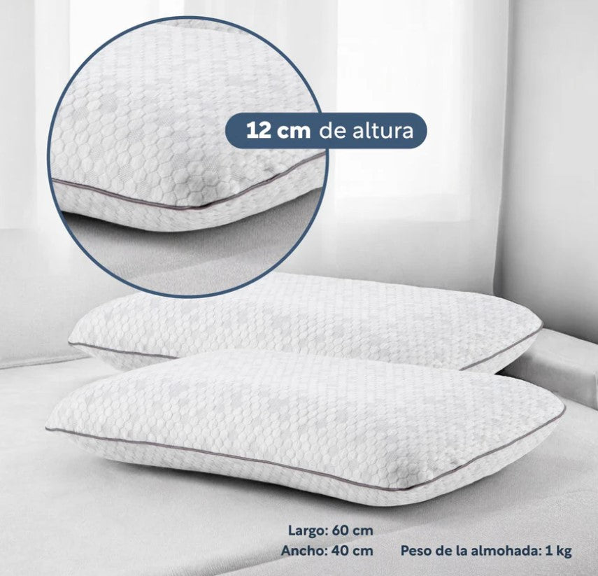 Set De 3 Piezas Colchón KingSize Memory + Almohadas Carbón