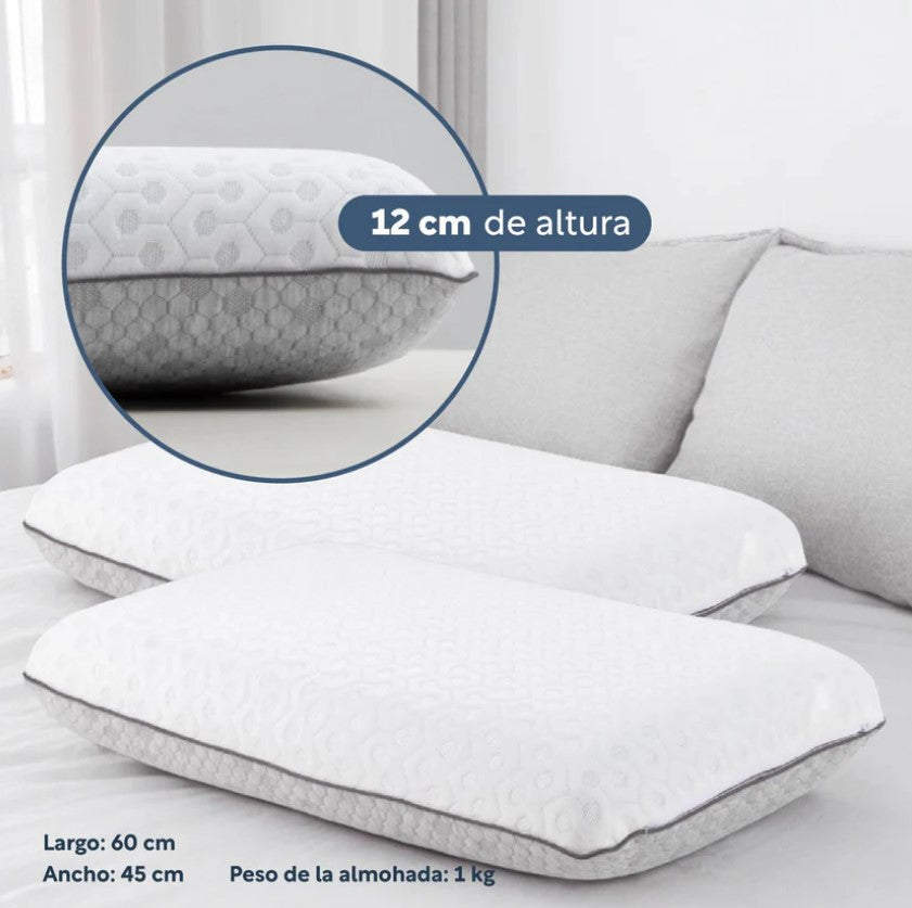 Set De 3 PiezasColchón Matrimonial Memory Foam + Almohadas Gel Carbón