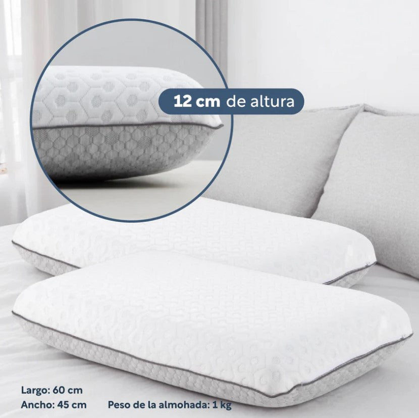 Set De 3 Piezas Colchón KingSize Memory + Almohadas Con Gel Carbón