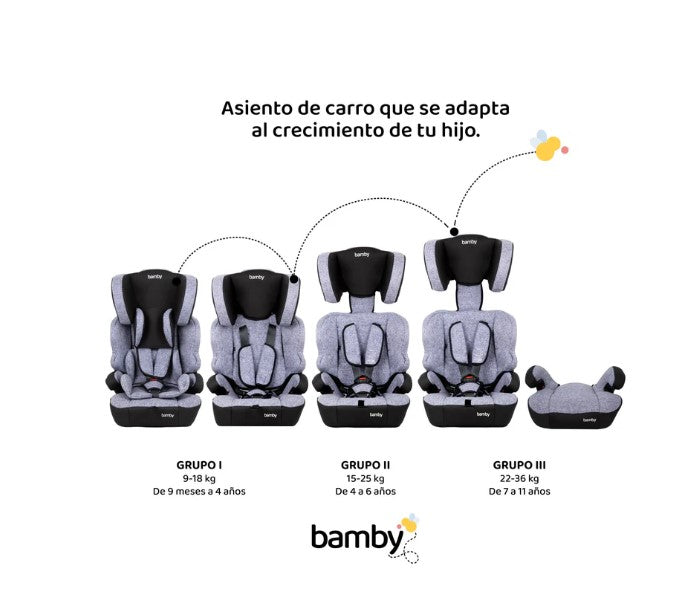 Autoasiento De Seguridad Para Bebe de 9 Meses Para Automovil BAMBY