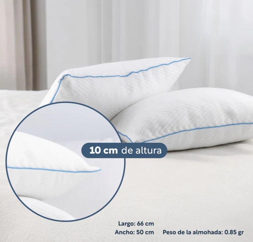 Set De 3 PiezasColchón Matrimonial Memory Foam + Almohadas Espuma