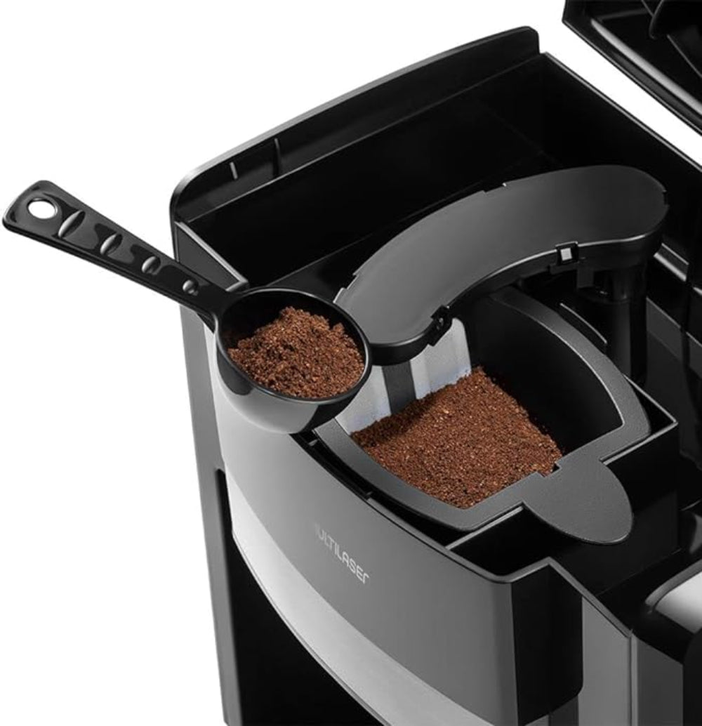 Cafetera compacta Multilaser de doble taza para café molido, con 2 tazas con filtro de 127V