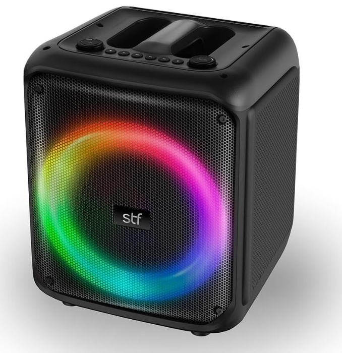 Power Block: Bocina portátil 8" inalámbrica con luz RGB