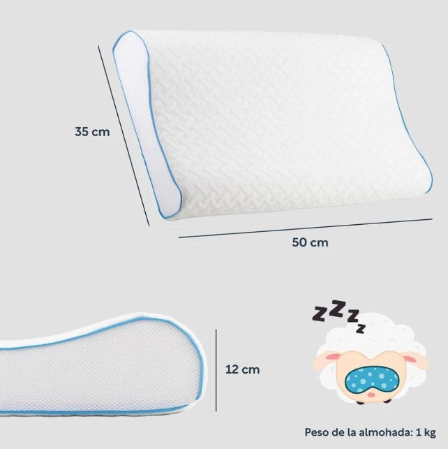 Set De Colchón Matrimonial En Caja De Alto Memory Foam Espuma Kinghouse + Almohadas Ortopédicas Cervical Memory Foam Viscoelástica Suave