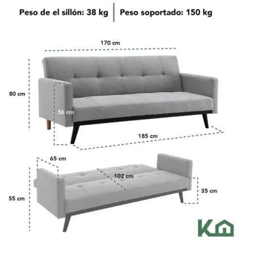 Sofá Cama Reclinable Silla Convertible KingsHouse