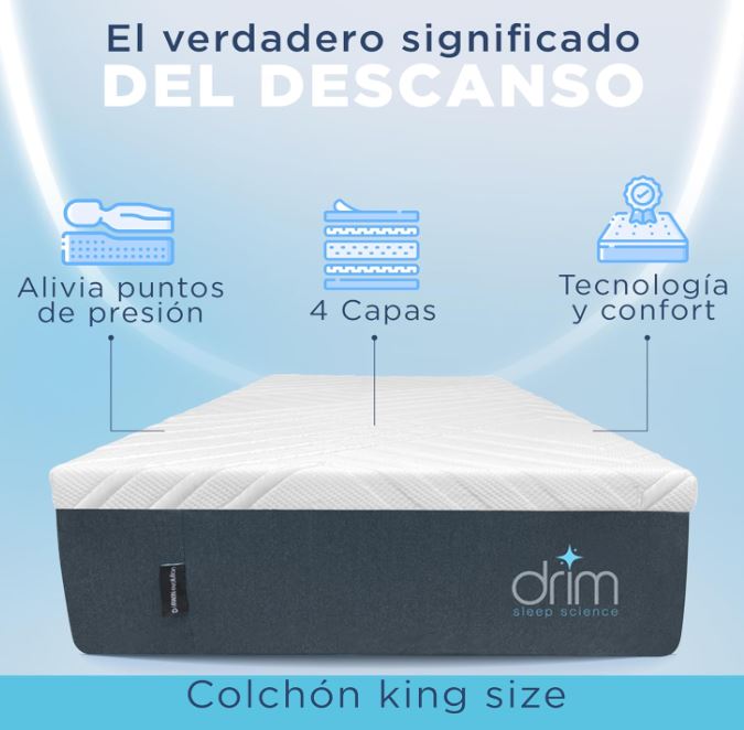 Colchón King Size Memory Foam |4 CAPAS| en Caja Ergonómico con Tecnologia de Descanso MK