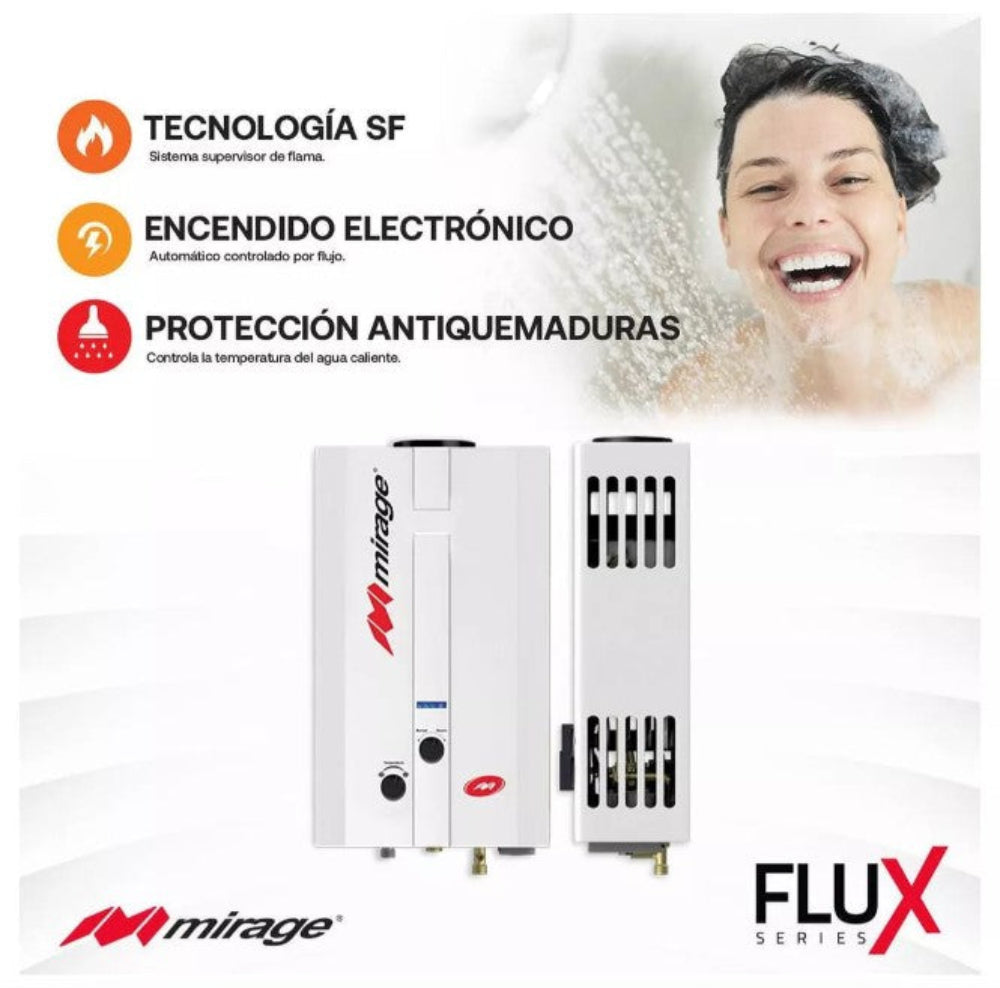 Calentador de Agua Mirage Flux Gas LP 6 Litros MK