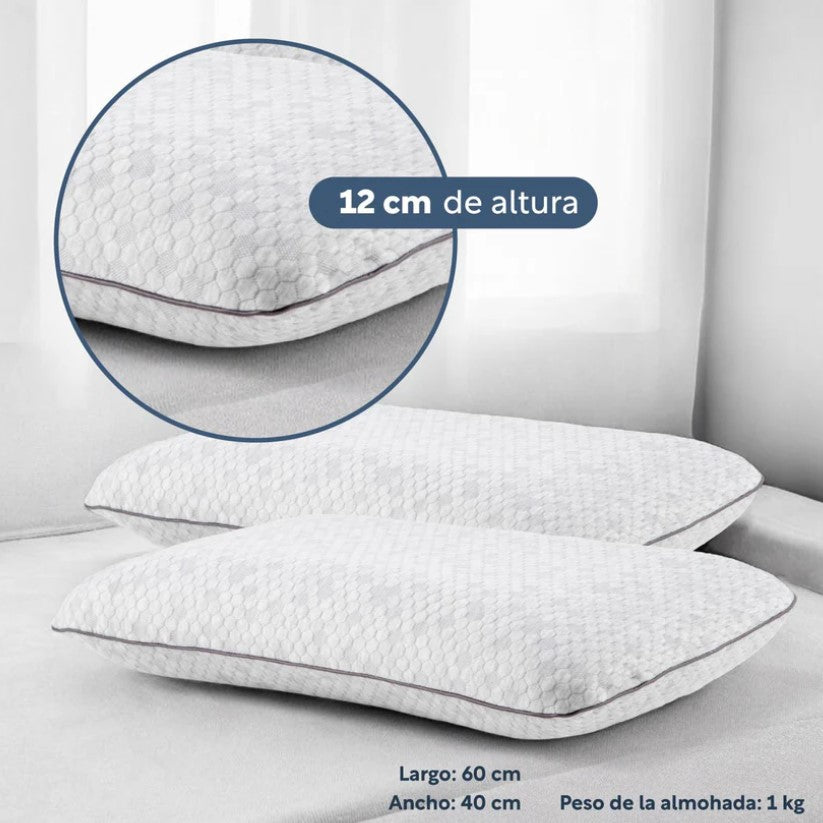 Set De 3 Piezas Colchón Individual Memory Foam + Almohadas Carbón