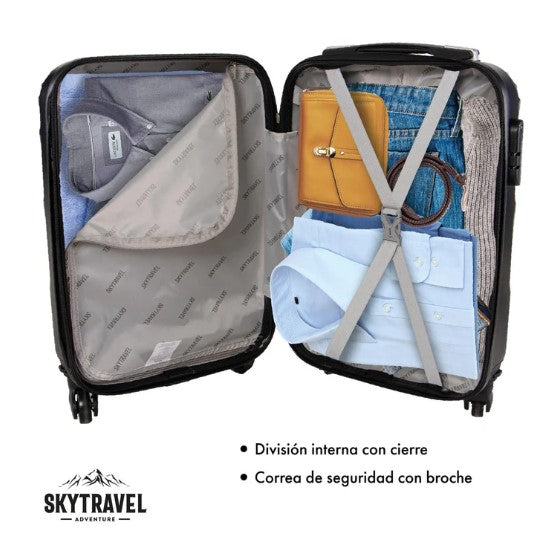 Set De 6 Maletas De Viaje Abs Con Candado Antirrobo 4 Ruedas 360 SKYTRAVEL