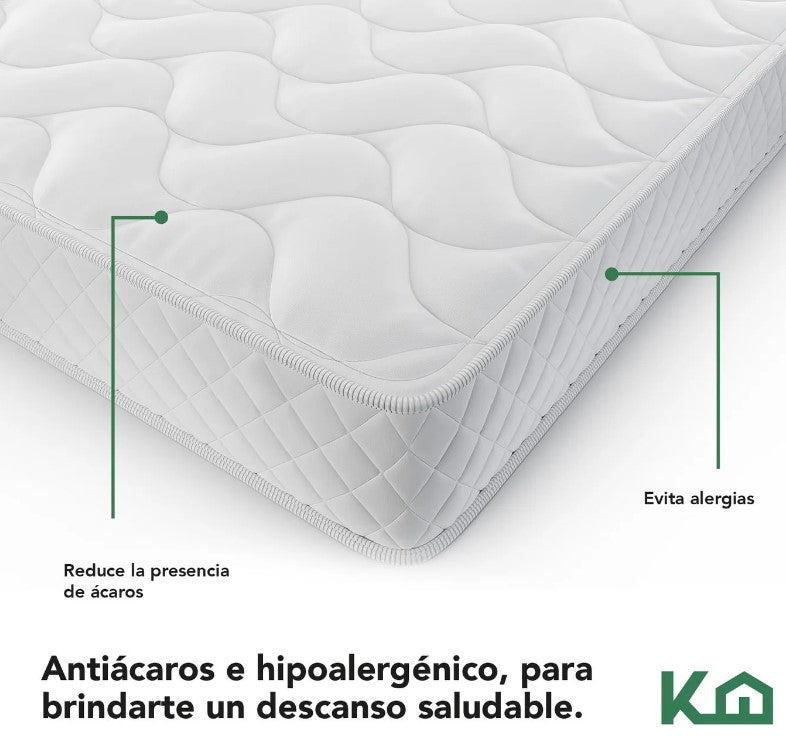 Colchon Individual alta densidad hipoalergénico antiacaros KingsHouse