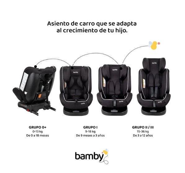 Asiento Para Bebe de 9 Meses Con Sistema De Seguridad Para Automovil BAMBY