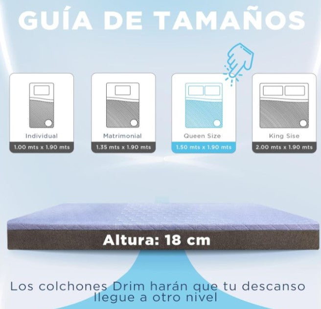 COMBO Colchón Queen Size Memory Foam + Almohada Cervical Memory
