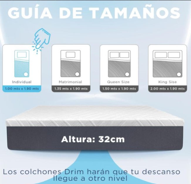 COMBO Colchón Individual Memory GEL + Almohada Cervical Fresh GEL