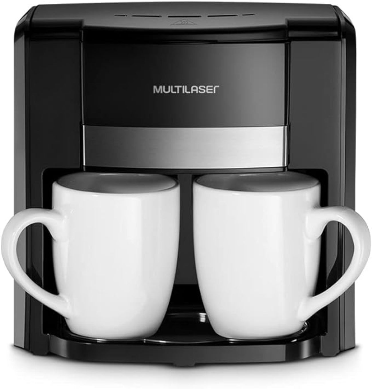 Cafetera compacta Multilaser de doble taza para café molido, con 2 tazas con filtro de 127V