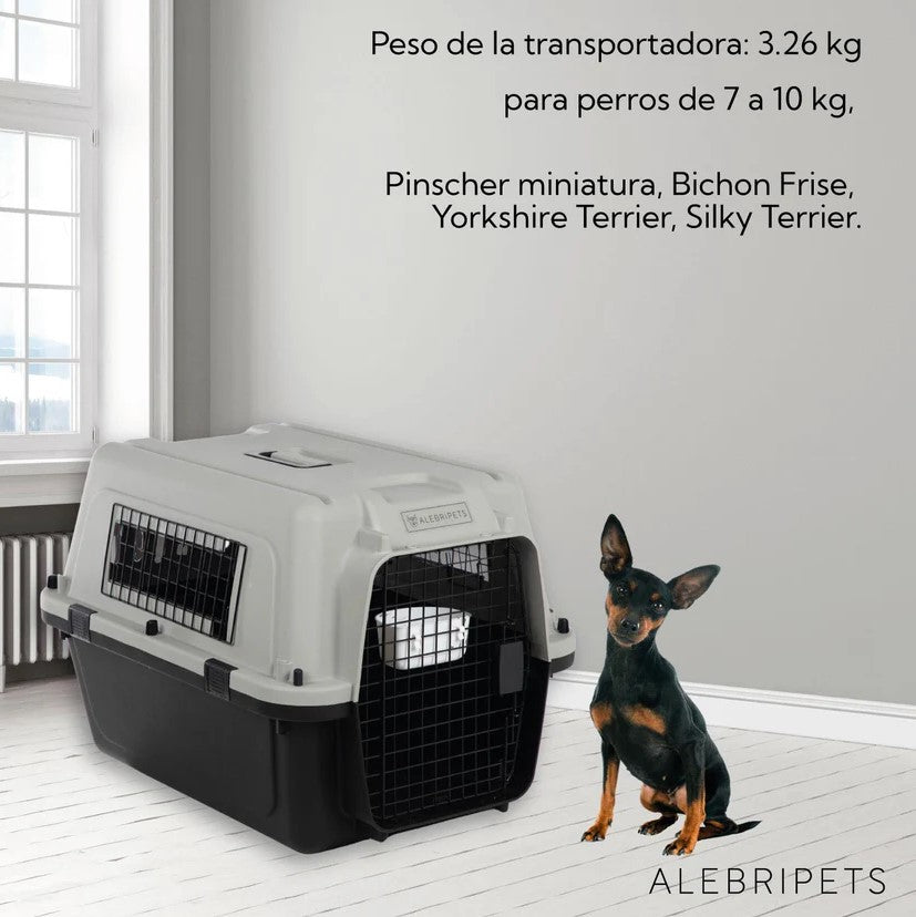 Jaula Transportadora Para Mascotas Con IATA 61 x 45 x 41 cm ALEBRIPETS