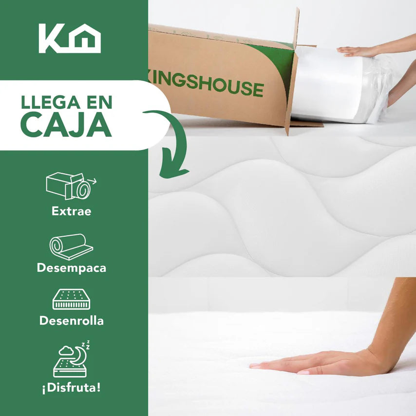 Colchón Individual Memory Foam Espuma Alta Densidad Kinghouse