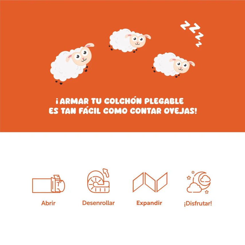 Colchon Individual 100 cm Colchoneta Plegable Con Maleta Colordream