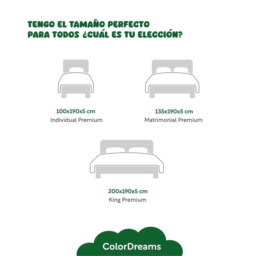 Colchoneta Cubre Colchon King Size Memory Foam Colordream