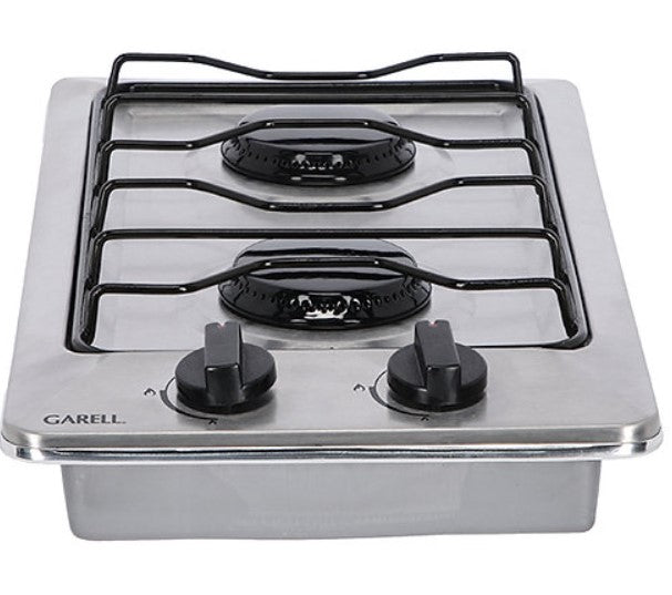 Parrilla Empotrable de Gas 2 Quemadores Inox Encendido Manual