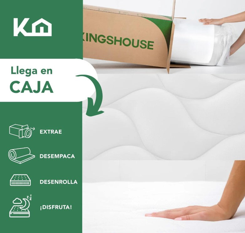 Colchon Individual alta densidad hipoalergénico antiacaros KingsHouse