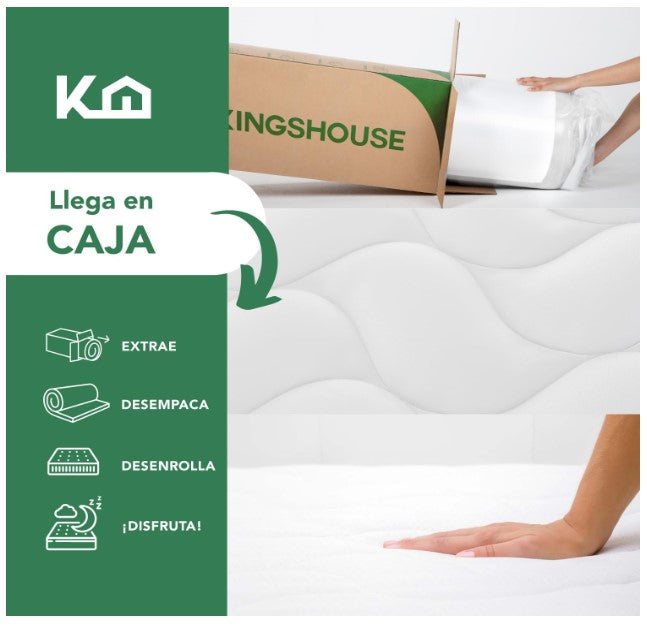Colchon Individual De Alta Densidad, Antiacaros e Hipoalergenico Gris Kingshouse
