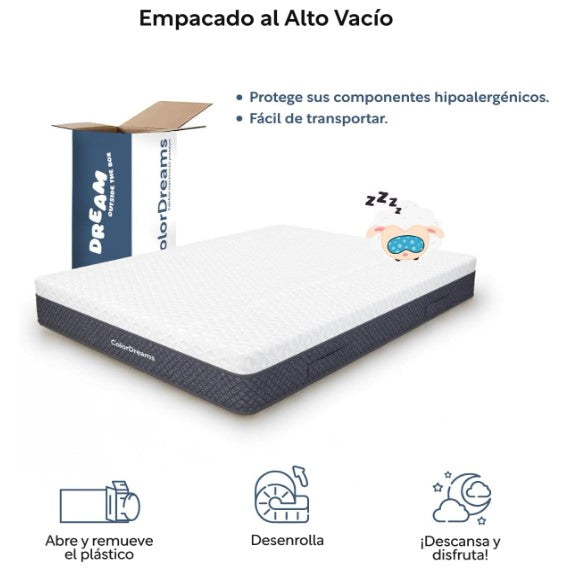 Colchón Matrimonial Size Memory Foam Colordreams