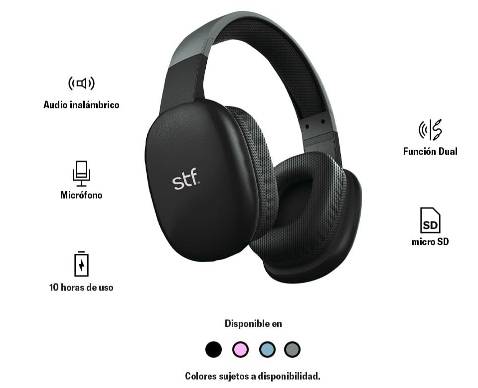 Audífonos Inalámbricos On-ear | Aurum | Función dual, MicroSD Rosa