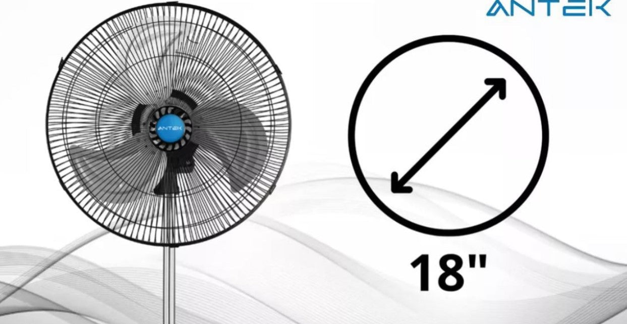 KIT Colchon Matrimonial Alta Densidad Hipoalergenico Antiacaros KingsHouse + Ventilador De Pedestal ANTEK 85W 18 Pulgadas 3 En 1