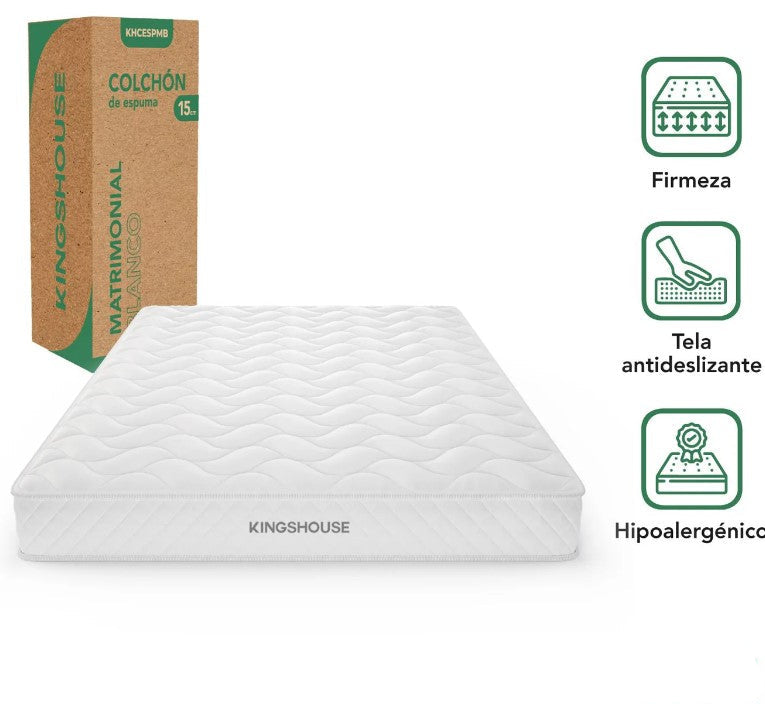 Colchon Matrimonial Alta Densidad Hipoalergenico Antiacaros