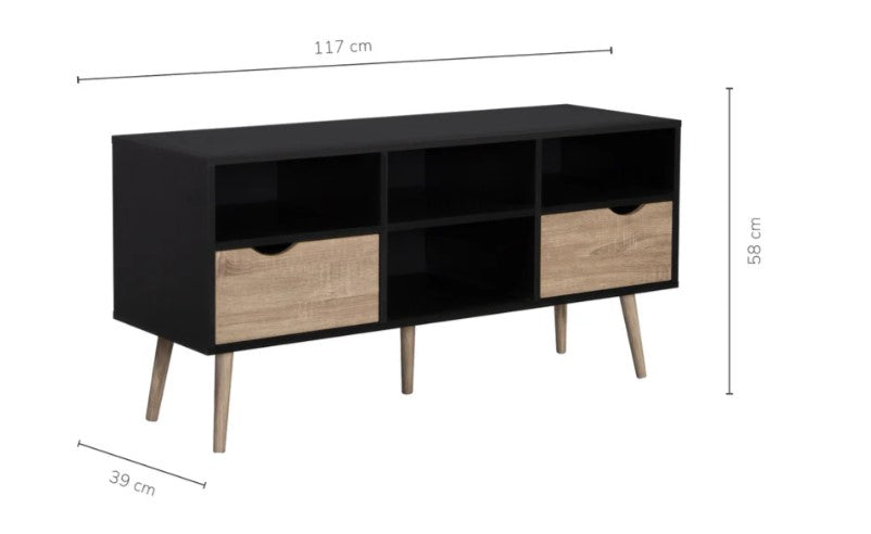 Mueble de TV Rack Nórdico Negro