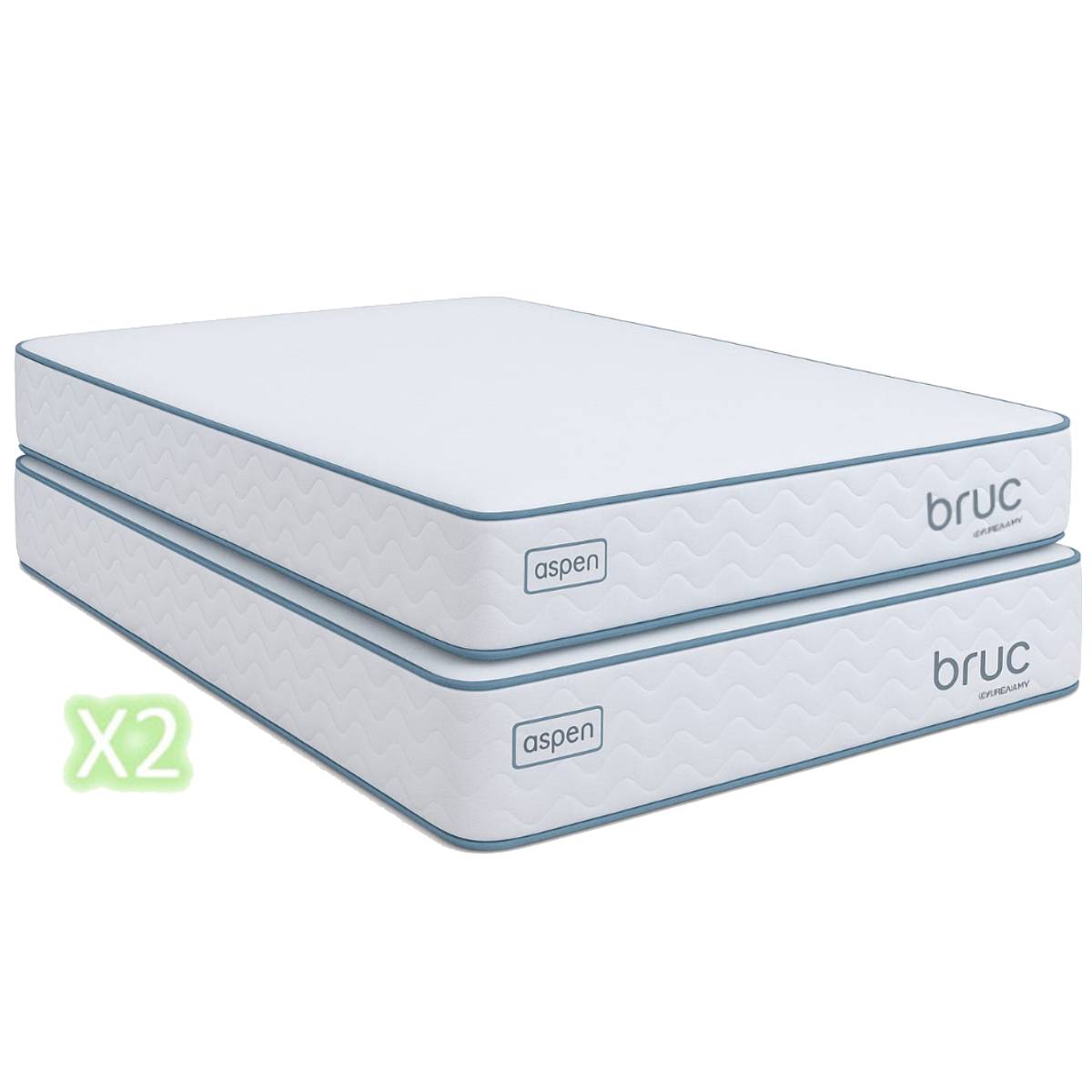 Pack de 2 Colchones Bruc Aspen Matrimonial Confort Plus