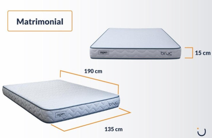 Combo Colchon Bruc Matrimonial Con Almohada Super Visco Regular 4 Piezas