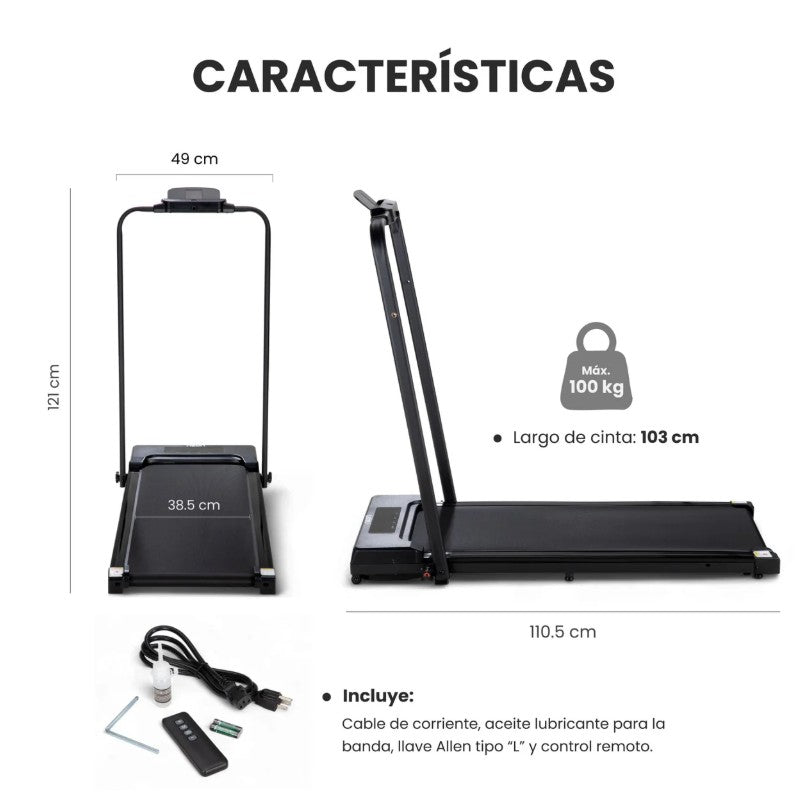 Caminadora Eléctrica Plegable Portátil con Control Remoto