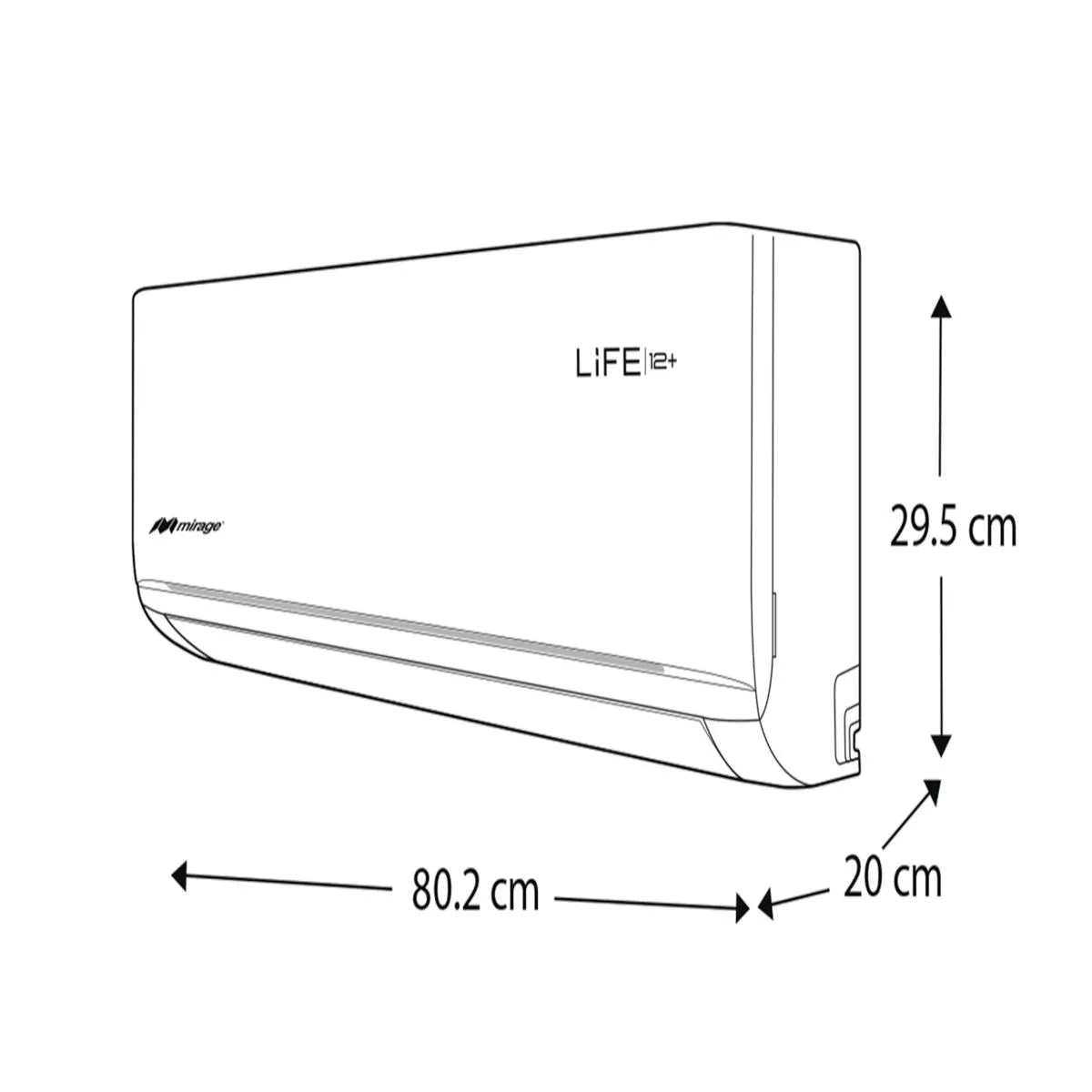Aire Acondicionado Mirage Mini split, ON/OFF, LIFE12 plus, Blanco, Con Calefacción, 12000 BTU, 115 V, R410a, 12 SEER